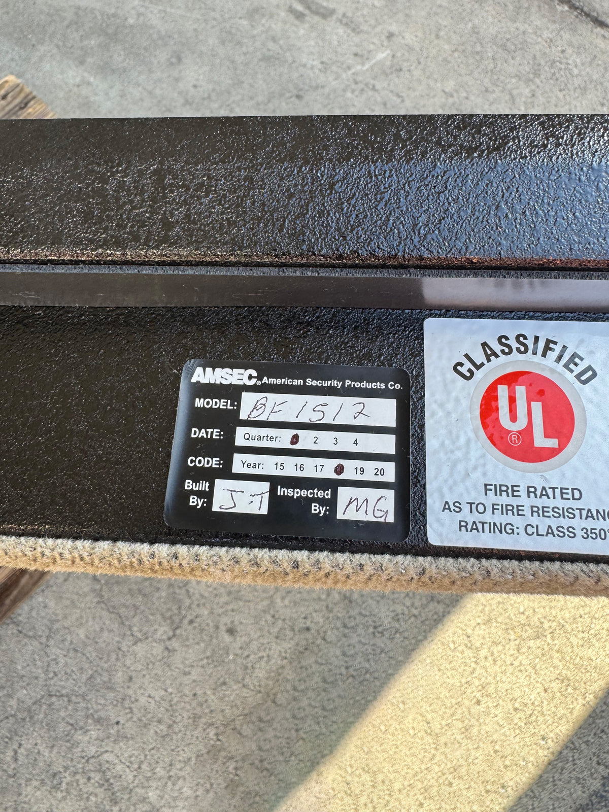 AMSEC BF1512 - California Safe & Lock